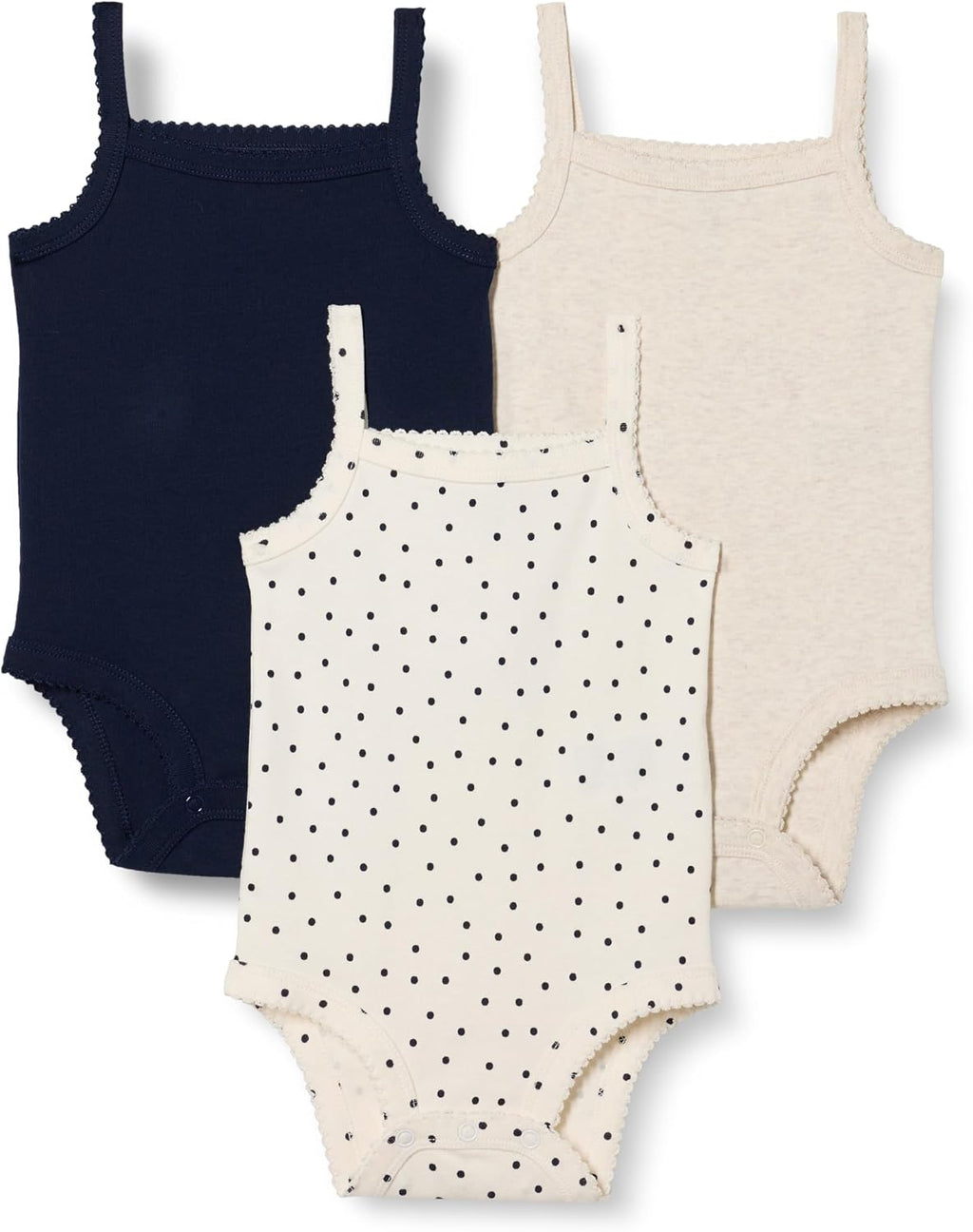 Baby Girls' Cotton Sleeveless Bodysuits, Baby Clothes, Pack of 3