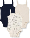 Baby Girls' Cotton Sleeveless Bodysuits, Baby Clothes, Pack of 3