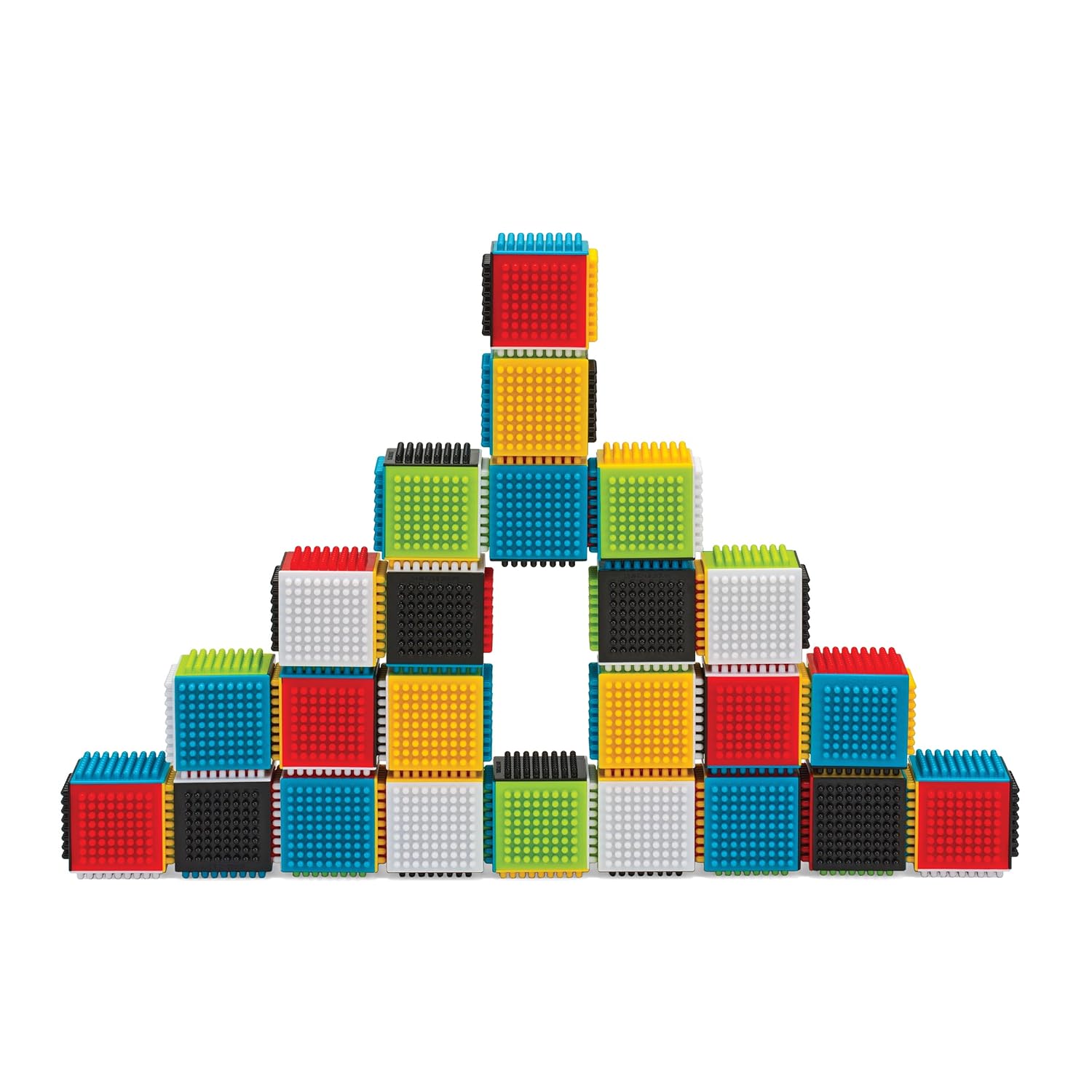 Press & Stay Sensory Blocks, 24-Piece Stacking Set, Multicolor