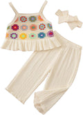 Toddler Baby Girl Summer Clothes Outfits Crocheted Ruffle Camisole Pants Kids Clothing Set