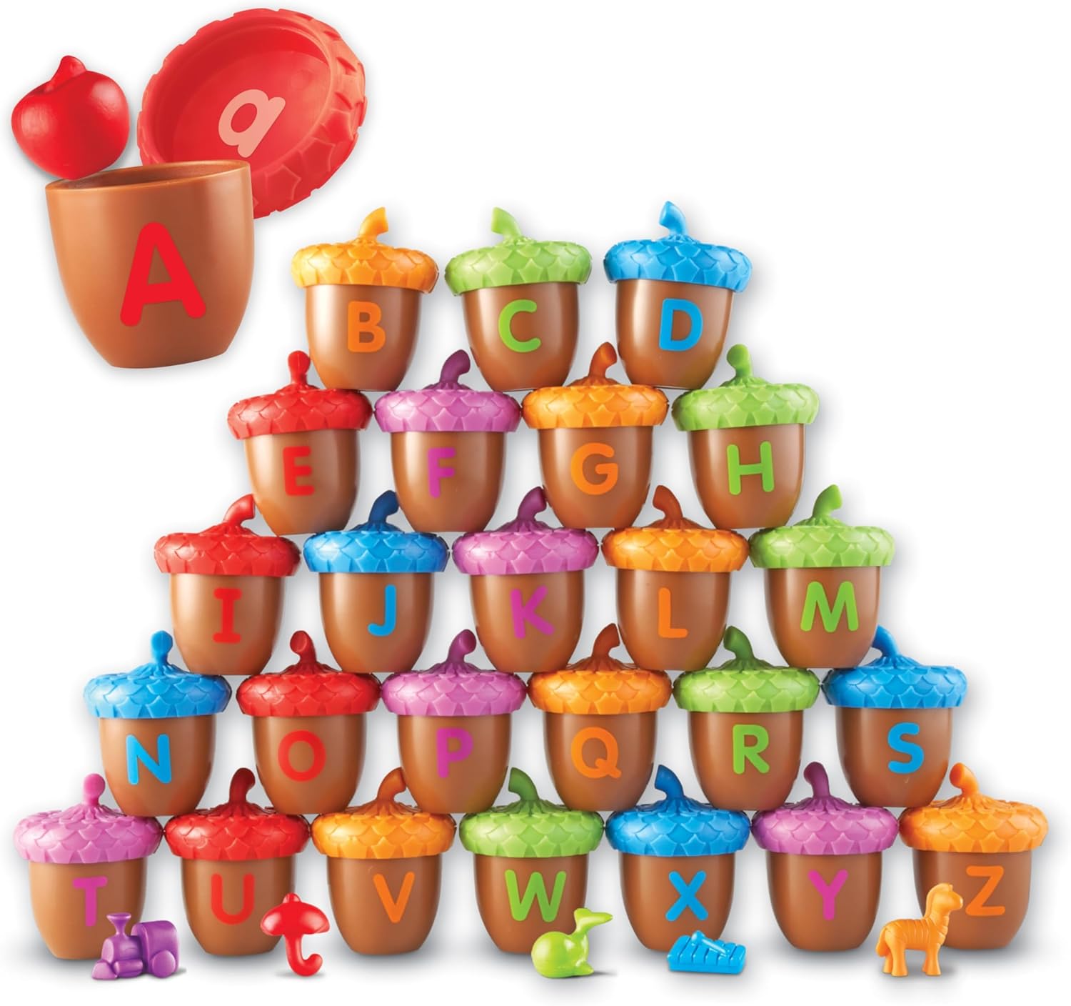 Alphabet Acorns Activity Set - ABC Puzzle, Preschool Learning Activities, Speech Therapy Materials, Manipulatives for Preschoolers, Fine Motor Skills