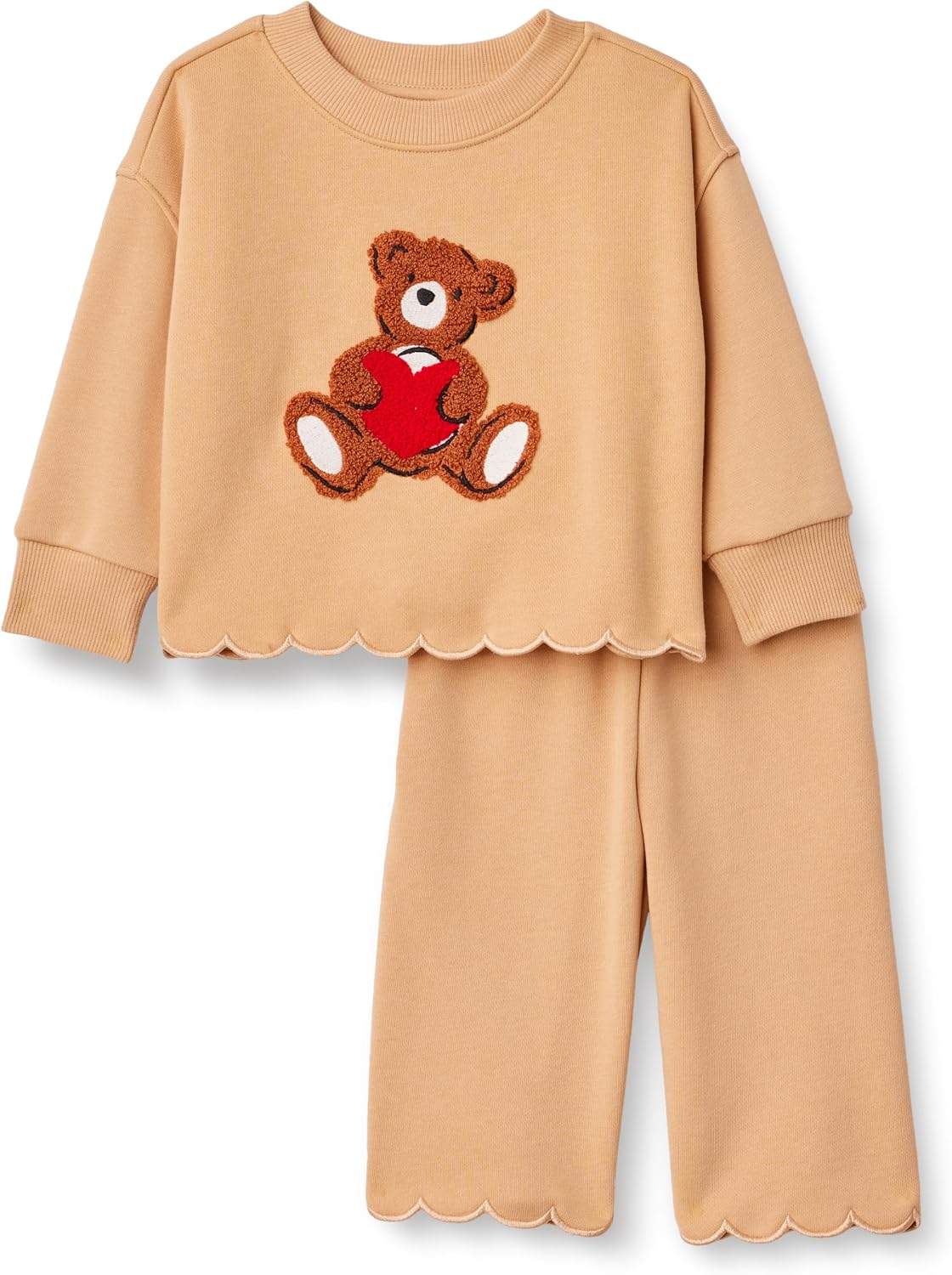Toddlers and Baby Girls' French Terry Sweatshirt Pant and Top Set