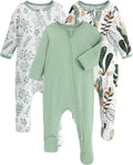 Baby Pajamas 100% Organic Cotton Baby Sleepers for Newborn 0-3 3-6 6-9 Months Boys Girl Clothes 3pcs Footed PJs