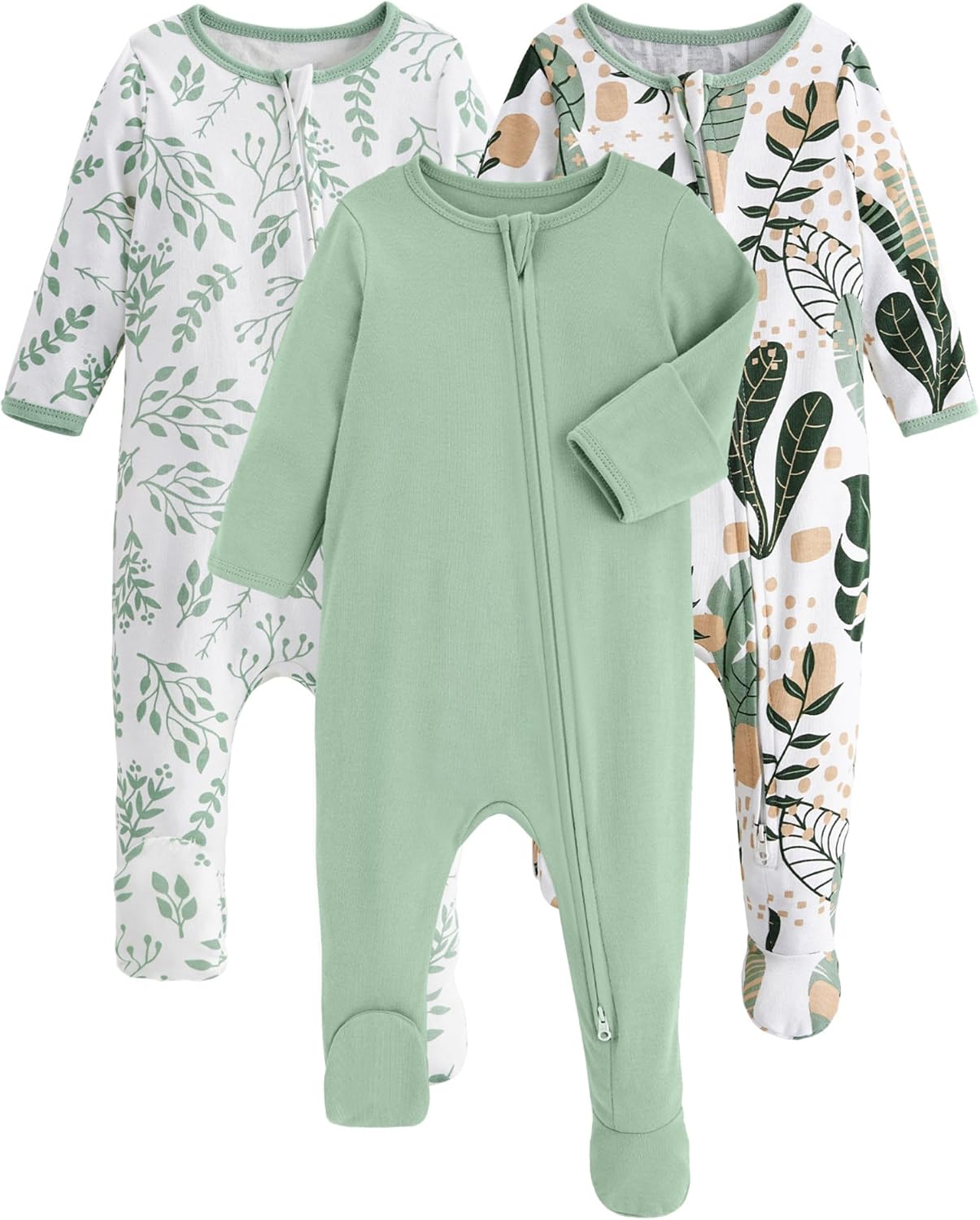 Baby Pajamas 100% Organic Cotton Baby Sleepers for Newborn 0-3 3-6 6-9 Months Boys Girl Clothes 3pcs Footed PJs